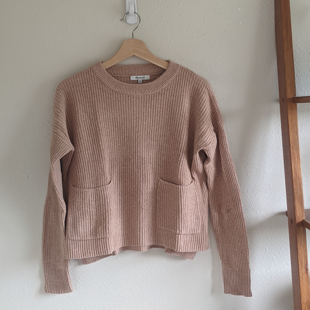 Madewell Dusty Pink Patch Pocket Pullover Sweater - Sz XS